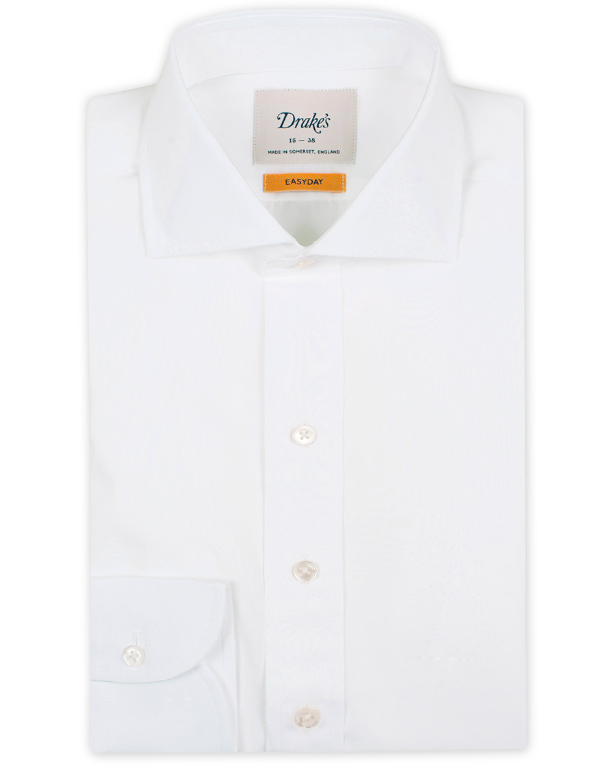 Heren | Overhemden | Drake's | Slim Fit Poplin Shirt White