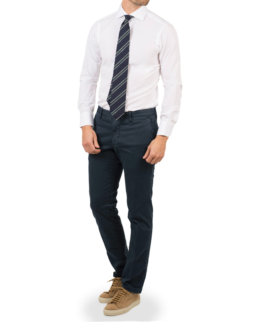 Heren | Overhemden | Drake's | Slim Fit Poplin Shirt White