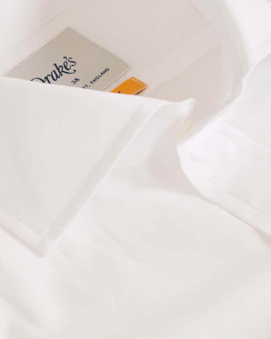 Heren | Overhemden | Drake's | Slim Fit Poplin Shirt White