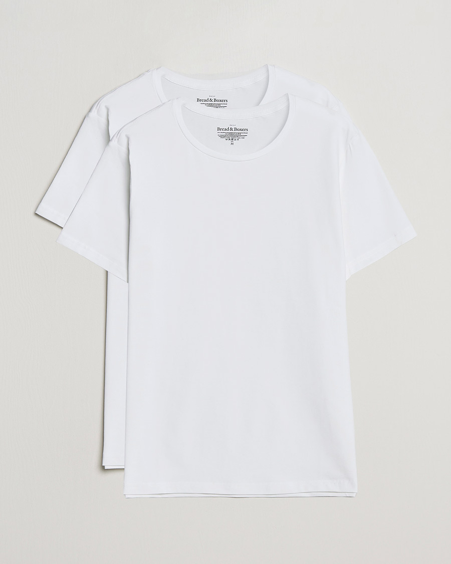 Heren | T-shirts | Bread & Boxers | 2-Pack Crew Neck Tee White