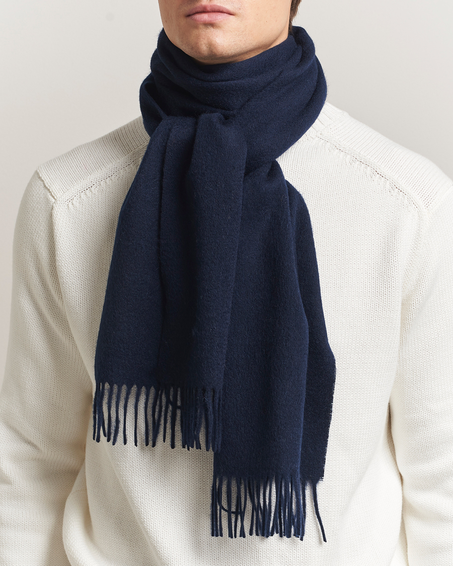 Heren | Amanda Christensen Merino Wool Scarf Navy | Amanda Christensen | Merino Wool Scarf Navy