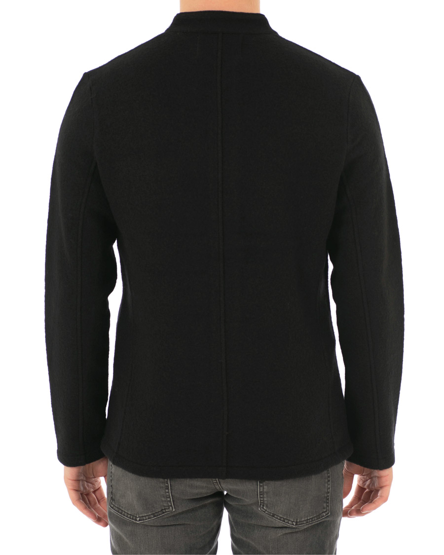 Heren | Jassen | NN07 | Oswald Wool Stand Up Collar Overshirt Black