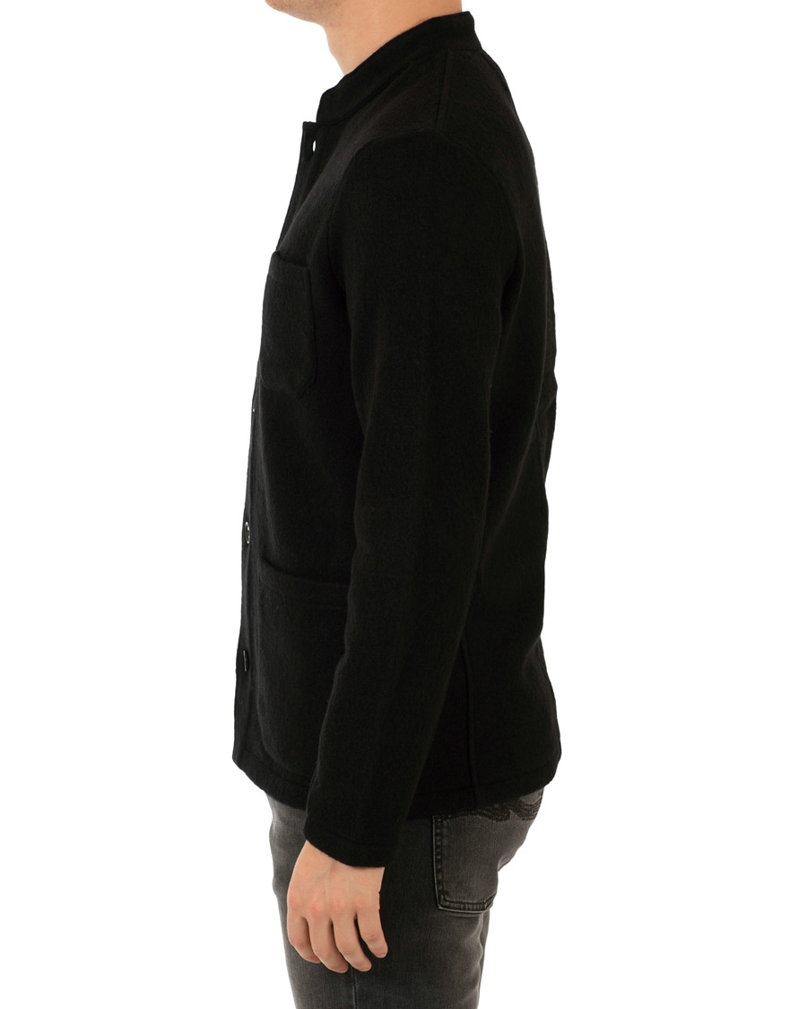 Heren | Jassen | NN07 | Oswald Wool Stand Up Collar Overshirt Black