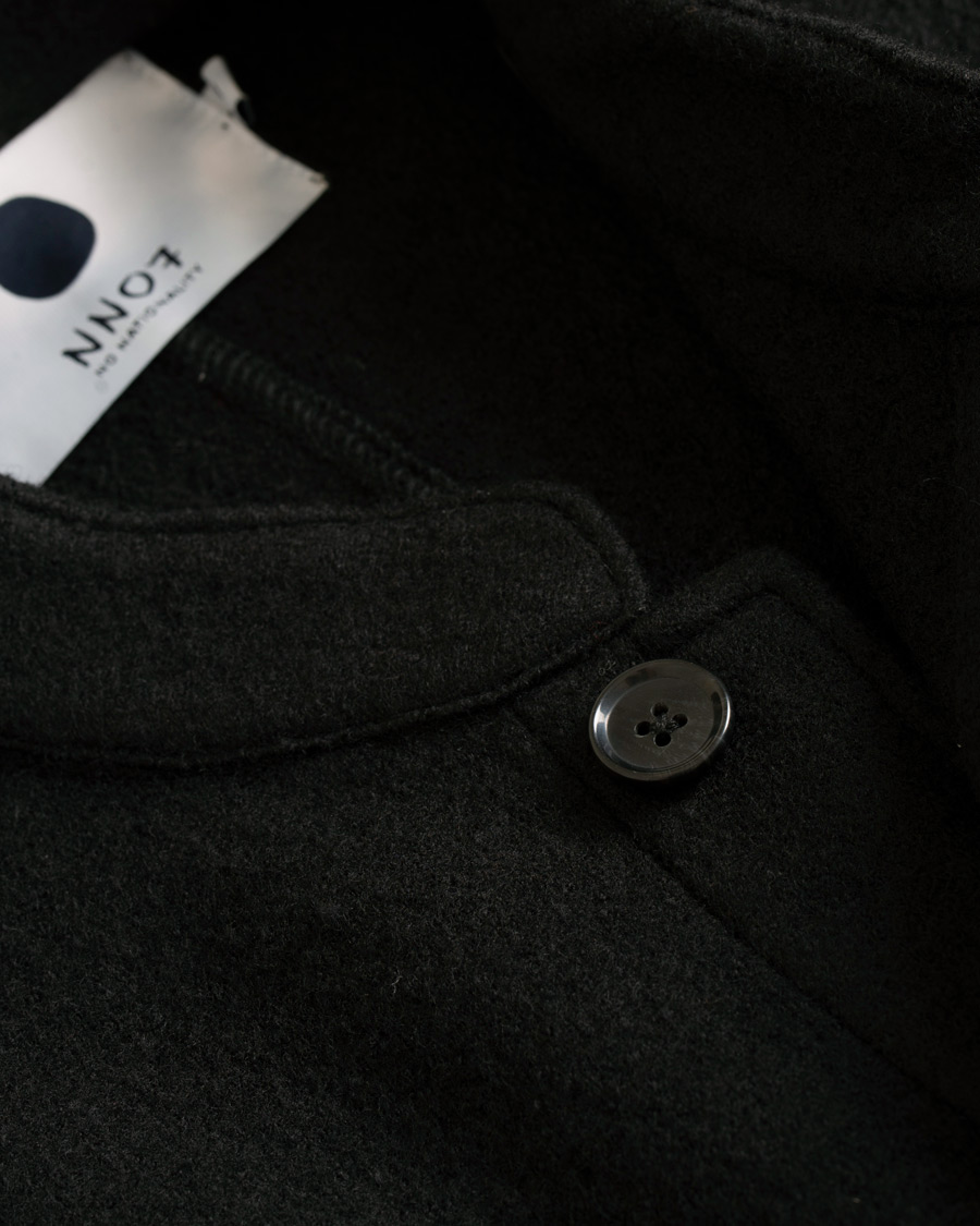 Heren | Jassen | NN07 | Oswald Wool Stand Up Collar Overshirt Black