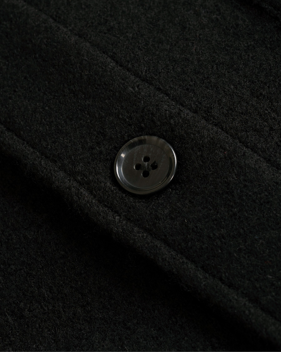 Heren | Jassen | NN07 | Oswald Wool Stand Up Collar Overshirt Black