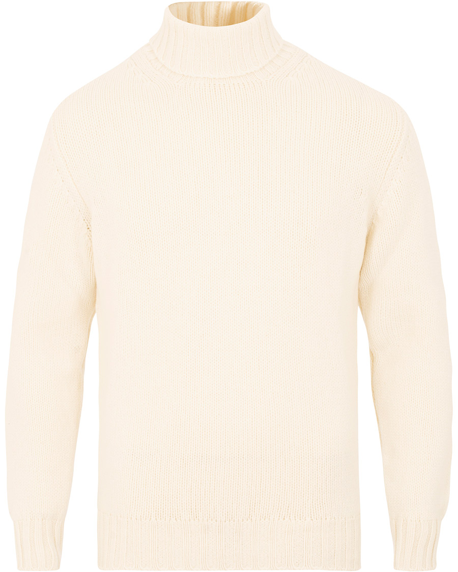 Heren | Truien | Drake's | Lambswool Rollneck White