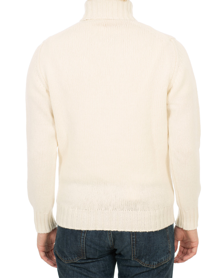 Heren | Truien | Drake's | Lambswool Rollneck White