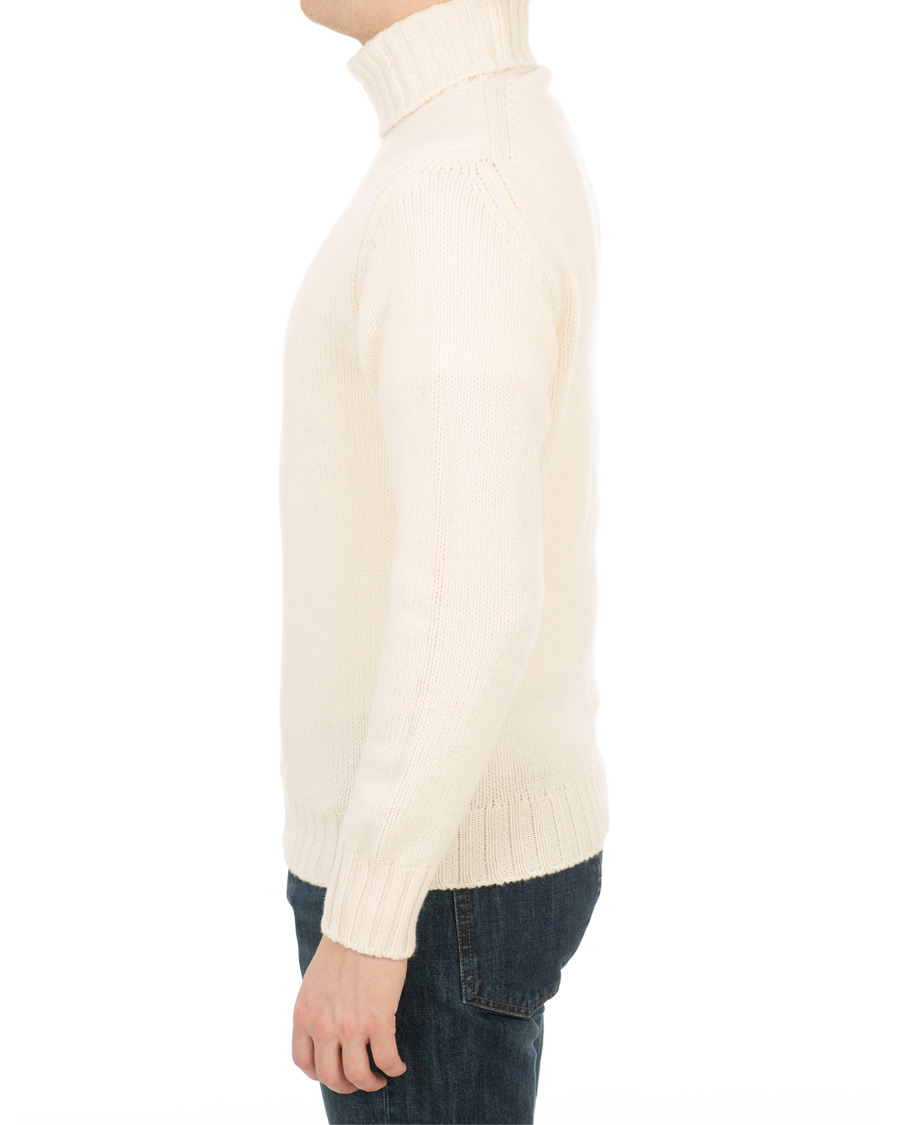 Heren | Truien | Drake's | Lambswool Rollneck White