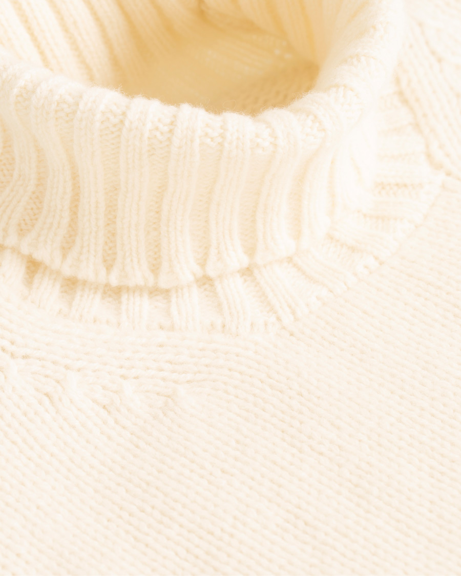 Heren | Truien | Drake's | Lambswool Rollneck White