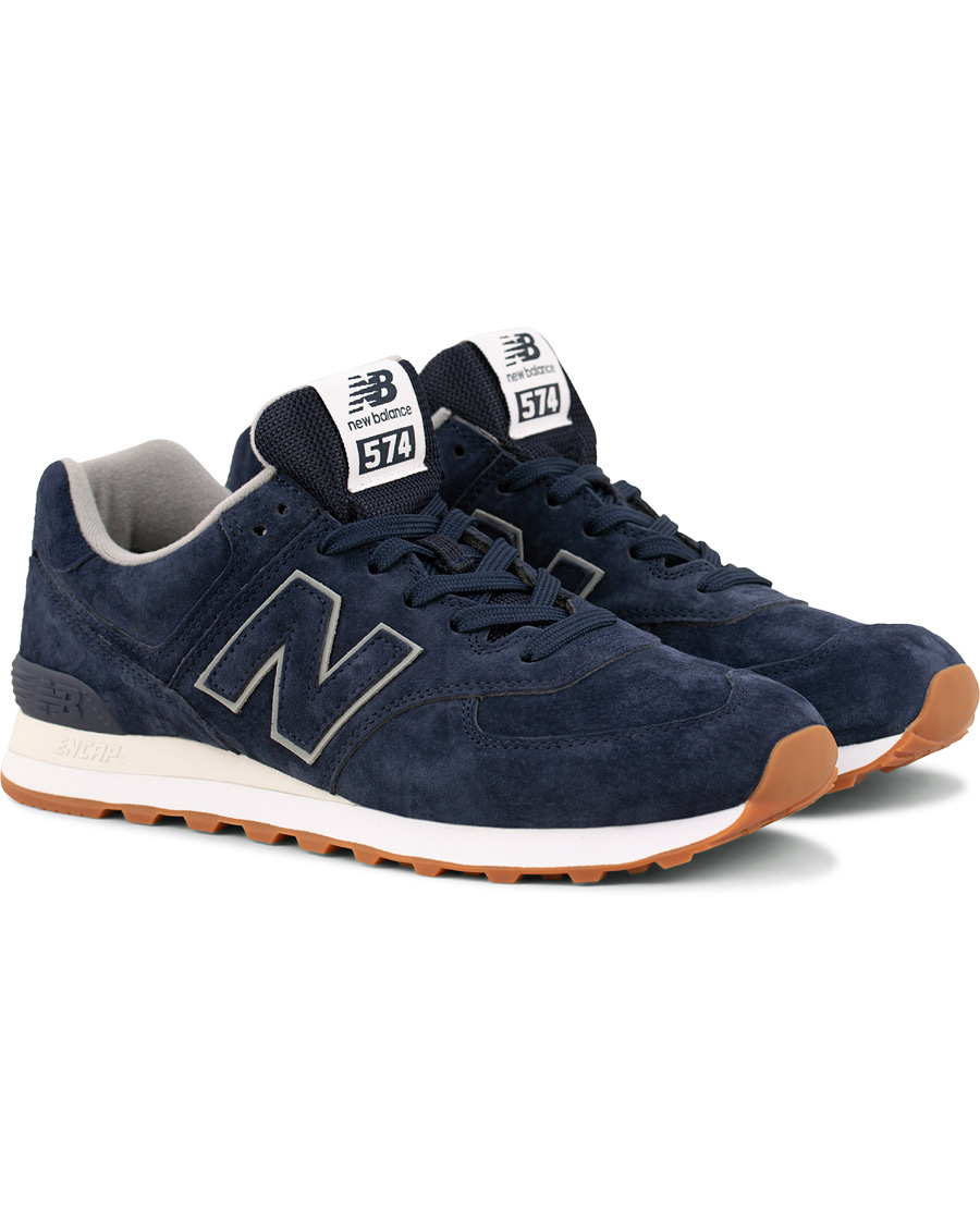 Heren | New Balance 574 Running Sneaker Navy Suede | New Balance | 574 Running Sneaker Navy Suede