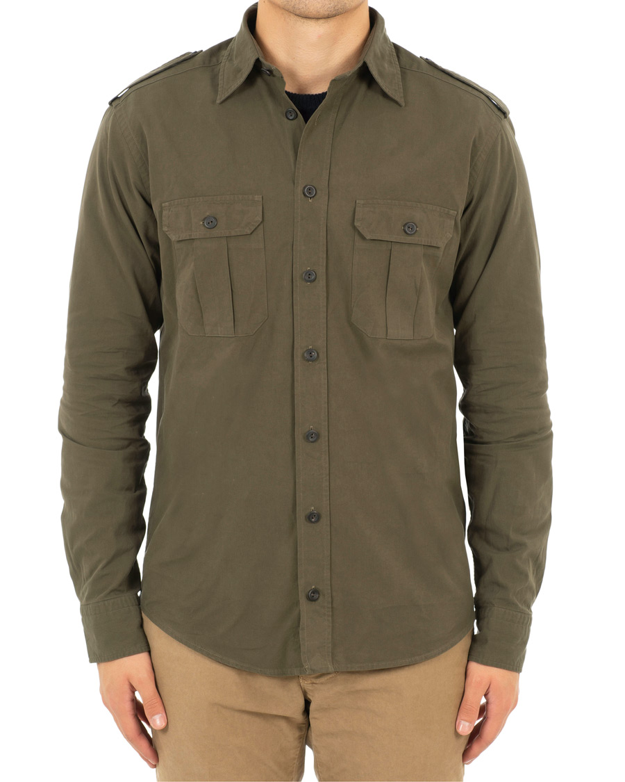Heren | Jassen | Eton | Slim Fit Twill Overshirt Green