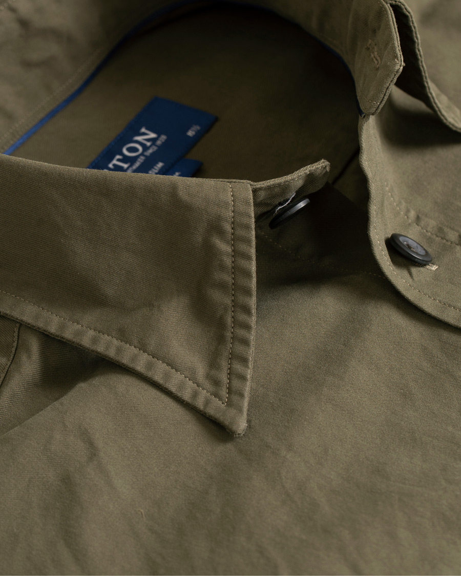 Heren | Jassen | Eton | Slim Fit Twill Overshirt Green