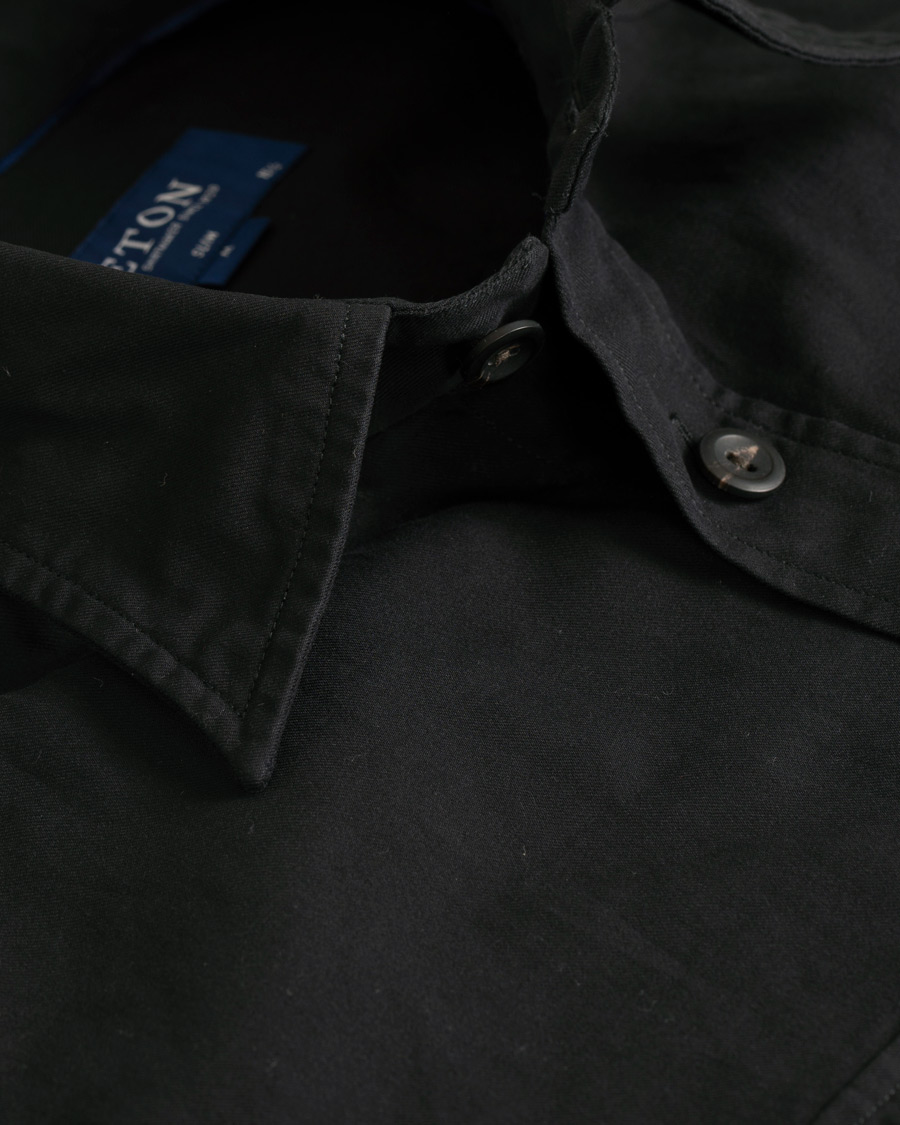 Heren | Jassen | Eton | Slim Fit Twill Overshirt Black