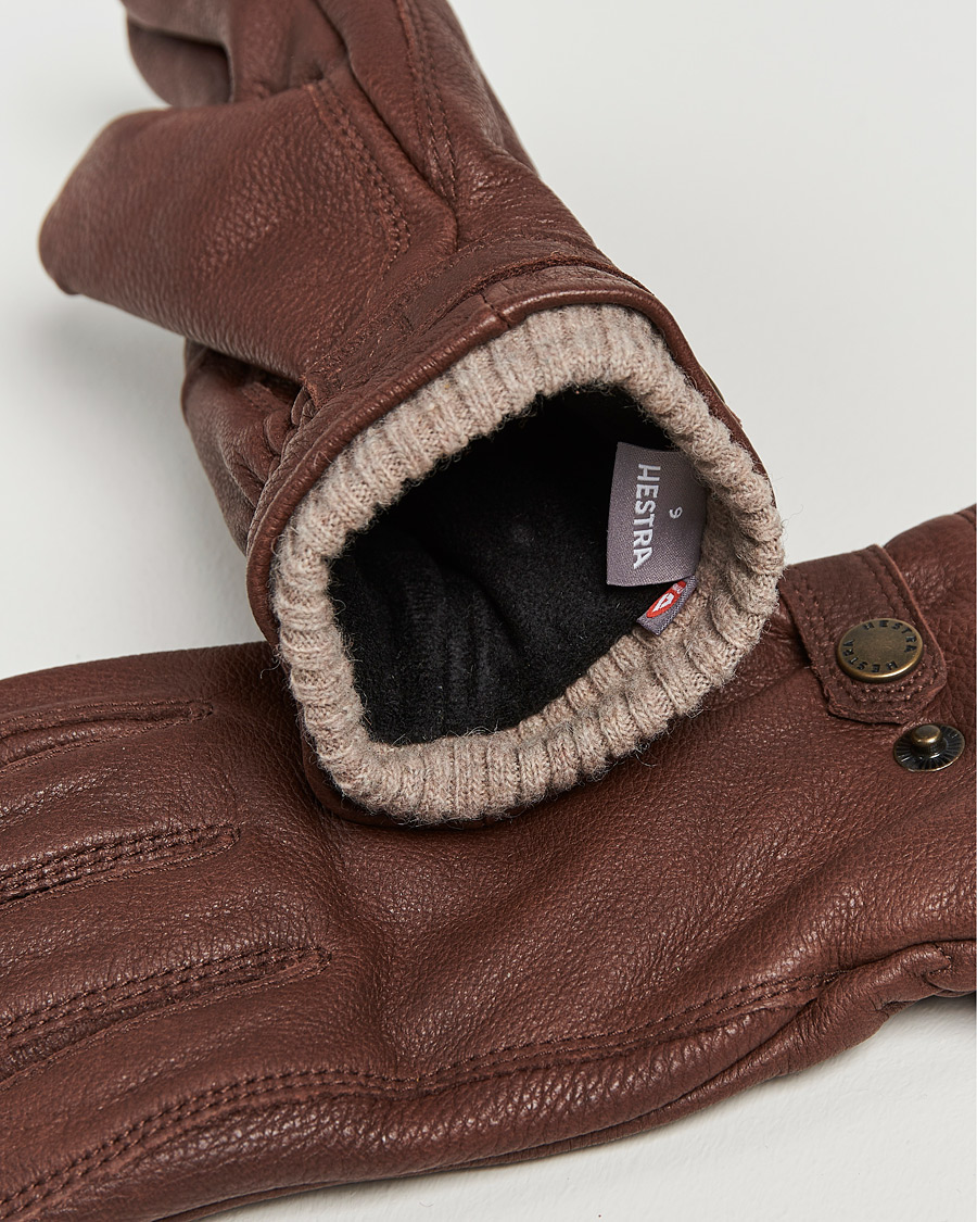 Heren | Accessoires | Hestra | Utsjö Fleece Liner Buckle Elkskin Glove Chestnut