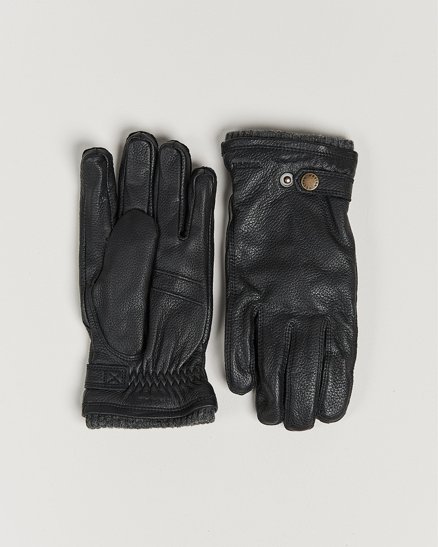 Heren | Business & Beyond | Hestra | Utsjö Fleece Liner Buckle Elkskin Glove Black