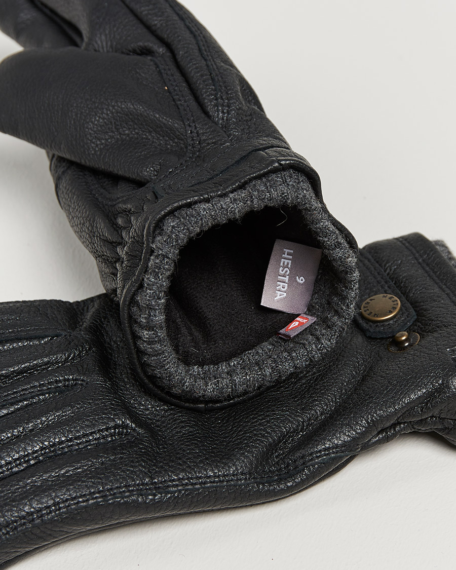 Heren | Accessoires | Hestra | Utsjö Fleece Liner Buckle Elkskin Glove Black