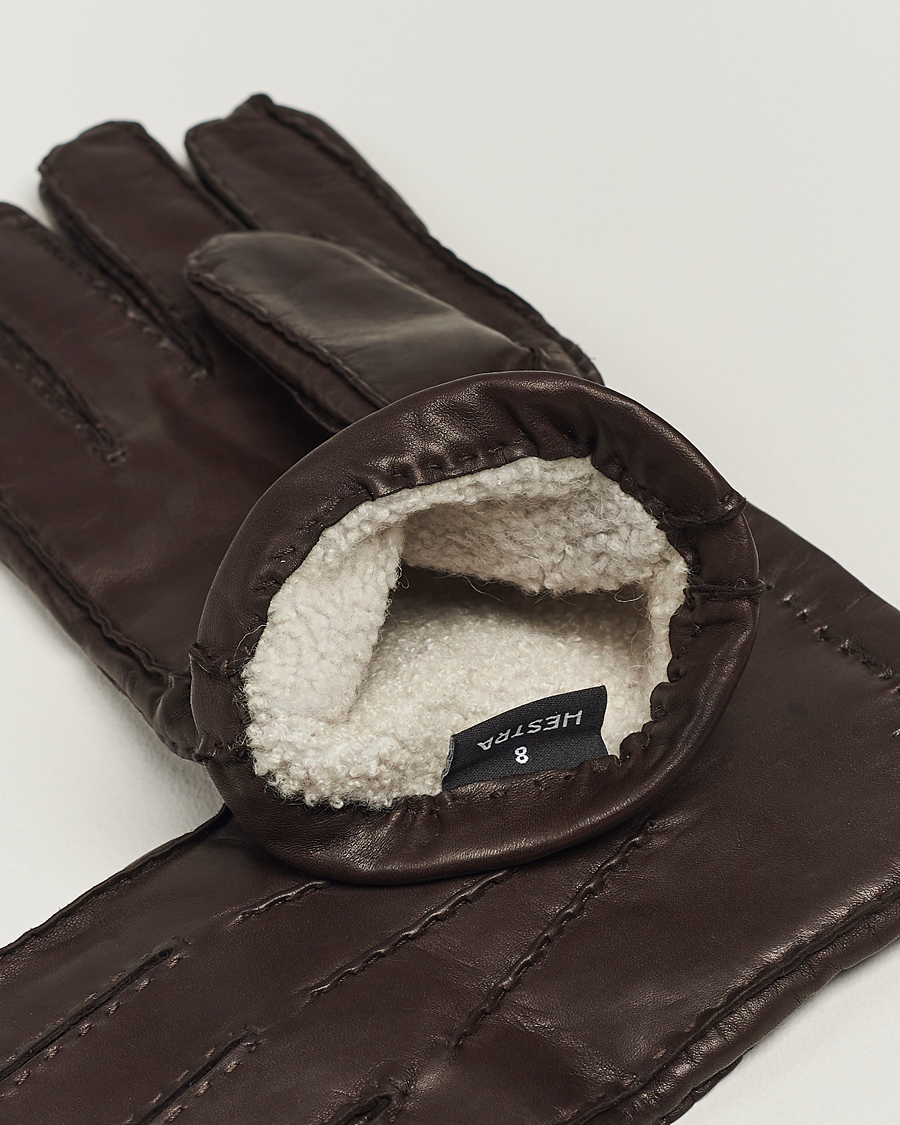 Heren | Accessoires | Hestra | George Lambskin Hairsheep Glove Espresso