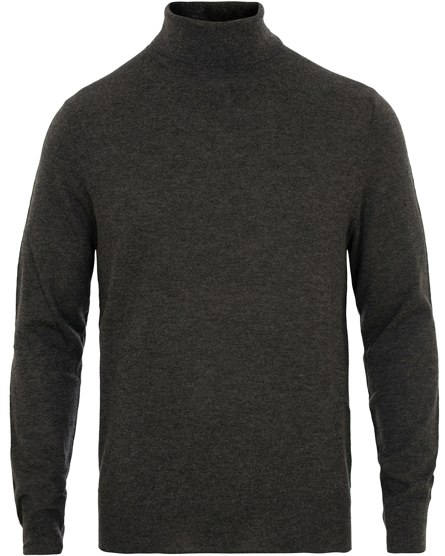 Heren | Truien | Filippa K | Wool/Silk Rollneck Dark Grey Melange