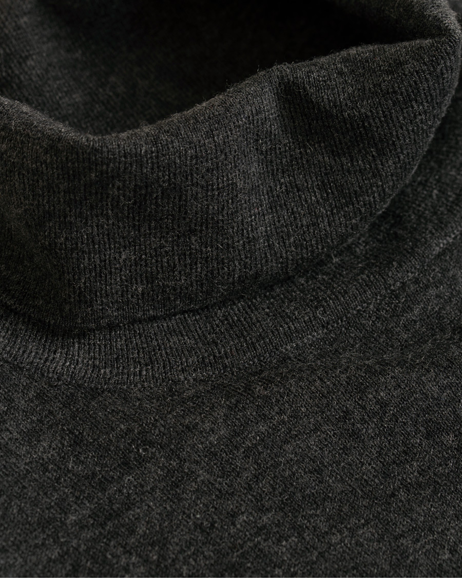 Heren | Truien | Filippa K | Wool/Silk Rollneck Dark Grey Melange