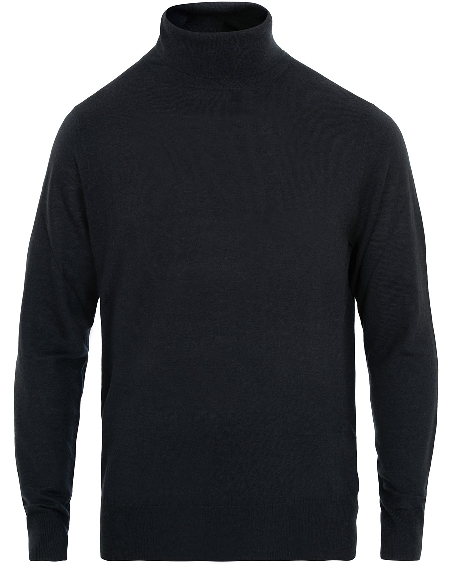 Heren | Truien | Filippa K | Wool/Silk Rollneck Dark Navy