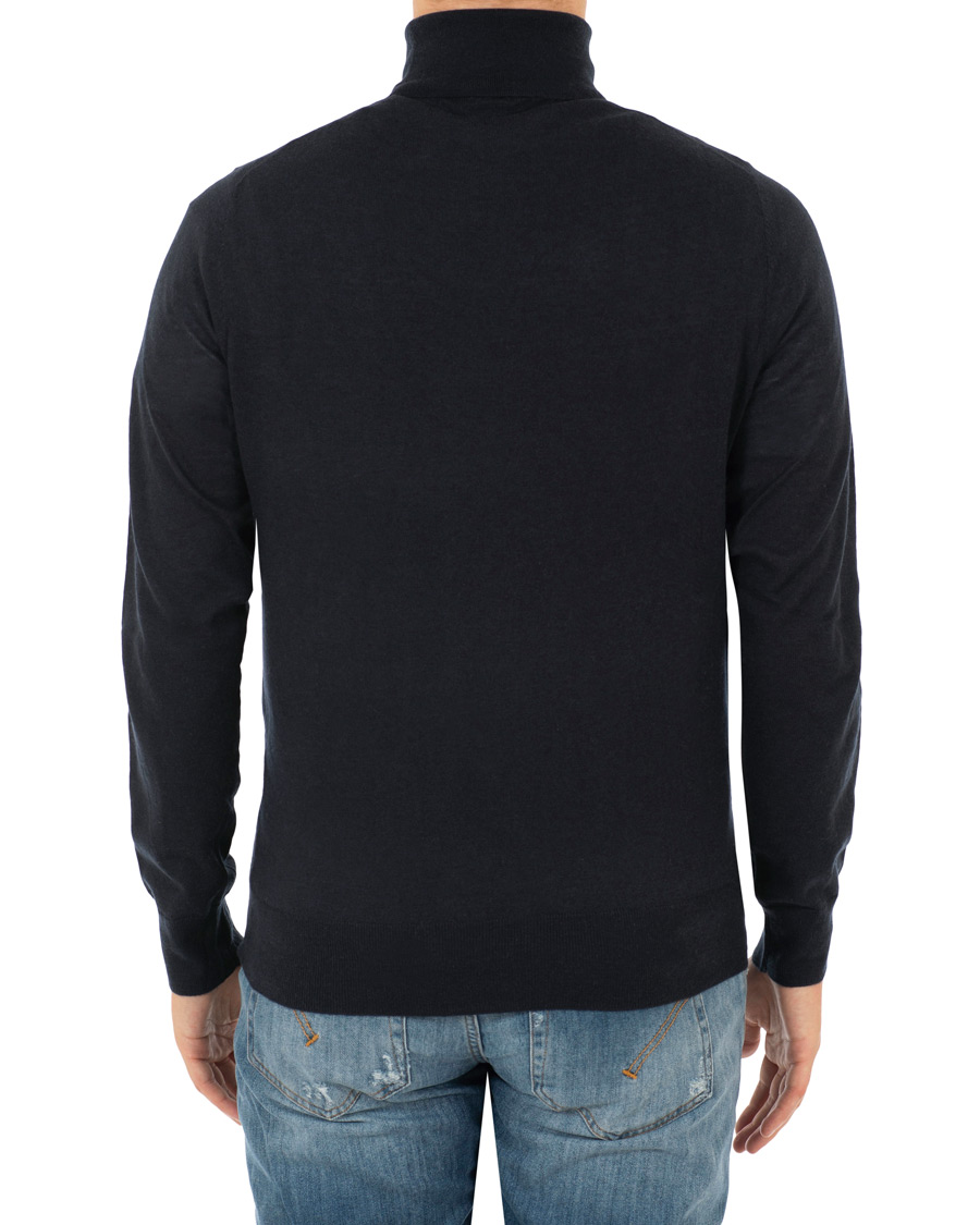 Heren | Truien | Filippa K | Wool/Silk Rollneck Dark Navy