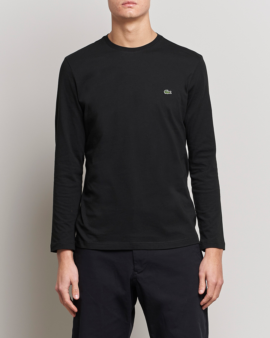 Heren | T-shirts | Lacoste | Long Sleeve Crew Neck T-Shirt Black
