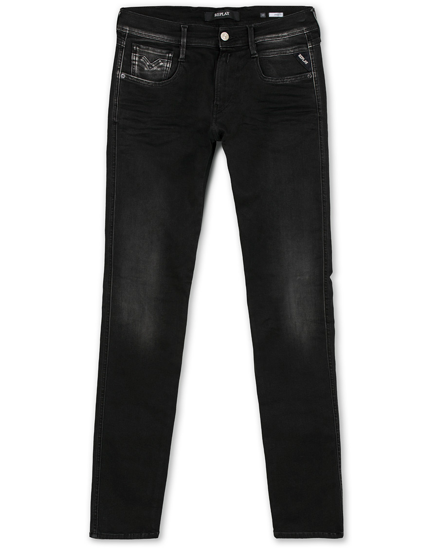 Heren | Jeans | Replay | M914 Anbass Hyperflex Jeans Washed Black