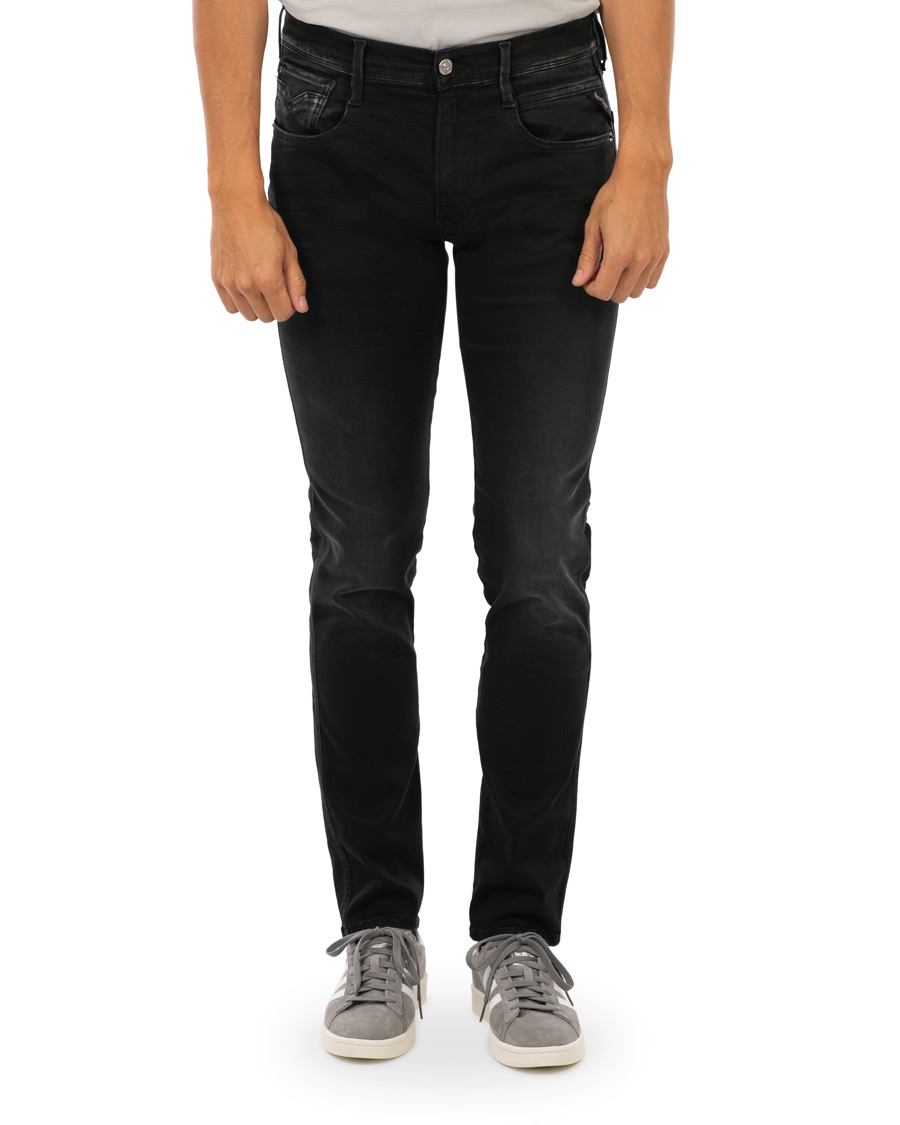 Heren | Jeans | Replay | M914 Anbass Hyperflex Jeans Washed Black