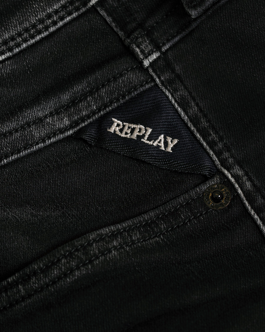 Heren | Jeans | Replay | M914 Anbass Hyperflex Jeans Washed Black
