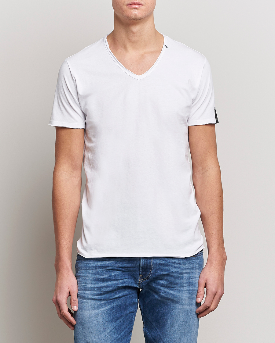 Heren | Witte T-shirts | Replay | V-Neck Tee White