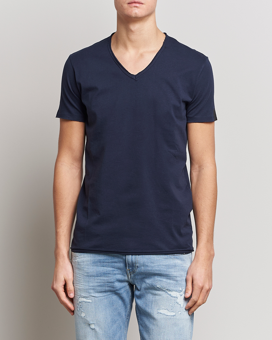 Heren | T-shirts met korte mouwen | Replay | V-Neck Tee Navy