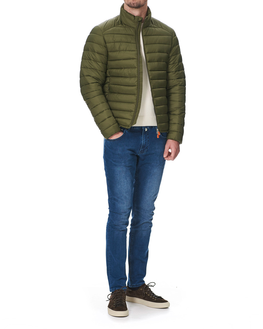 Heren | Jeans | Morris | Steve Satin Stretch Jeans Blue