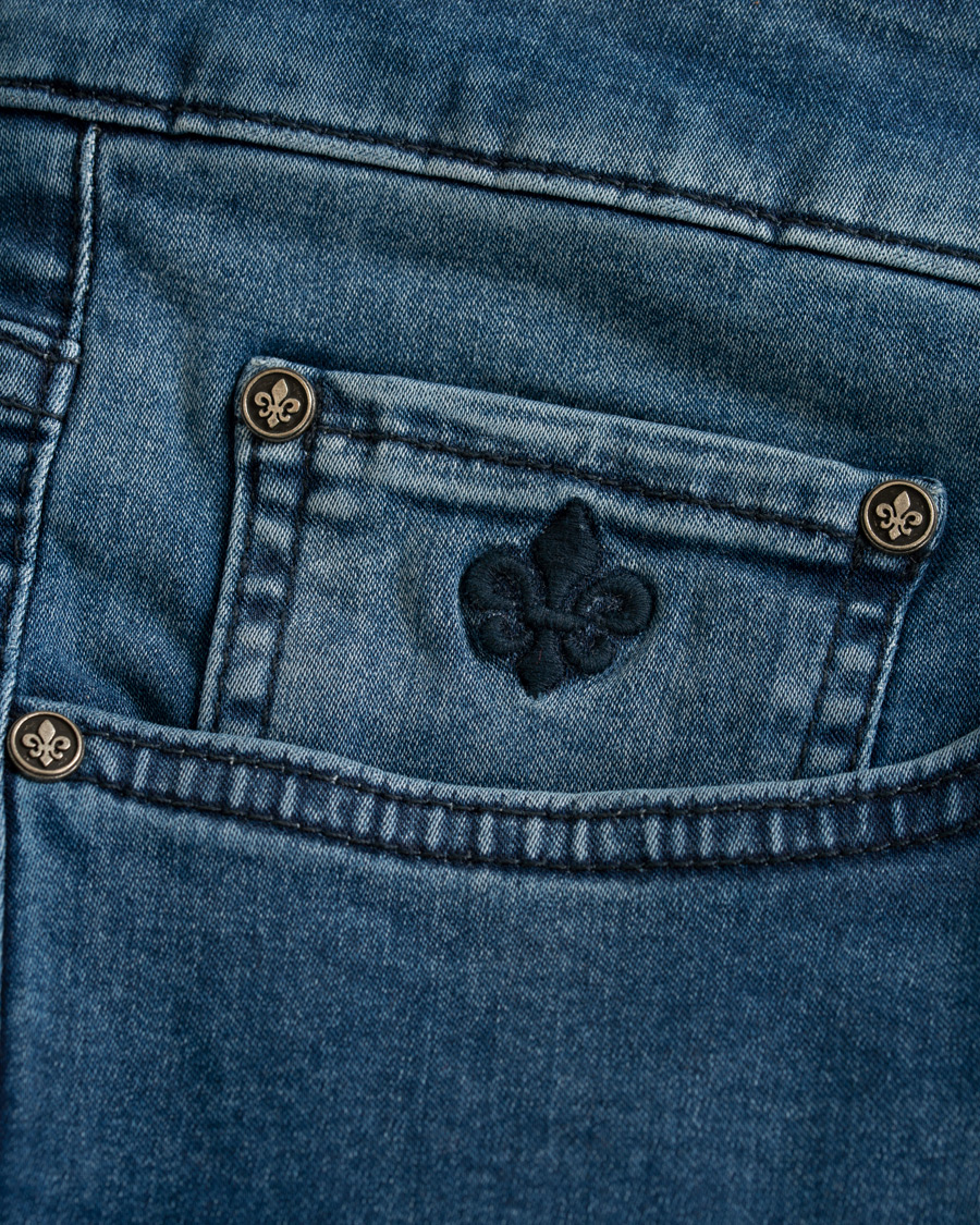 Heren | Jeans | Morris | Steve Satin Stretch Jeans Blue