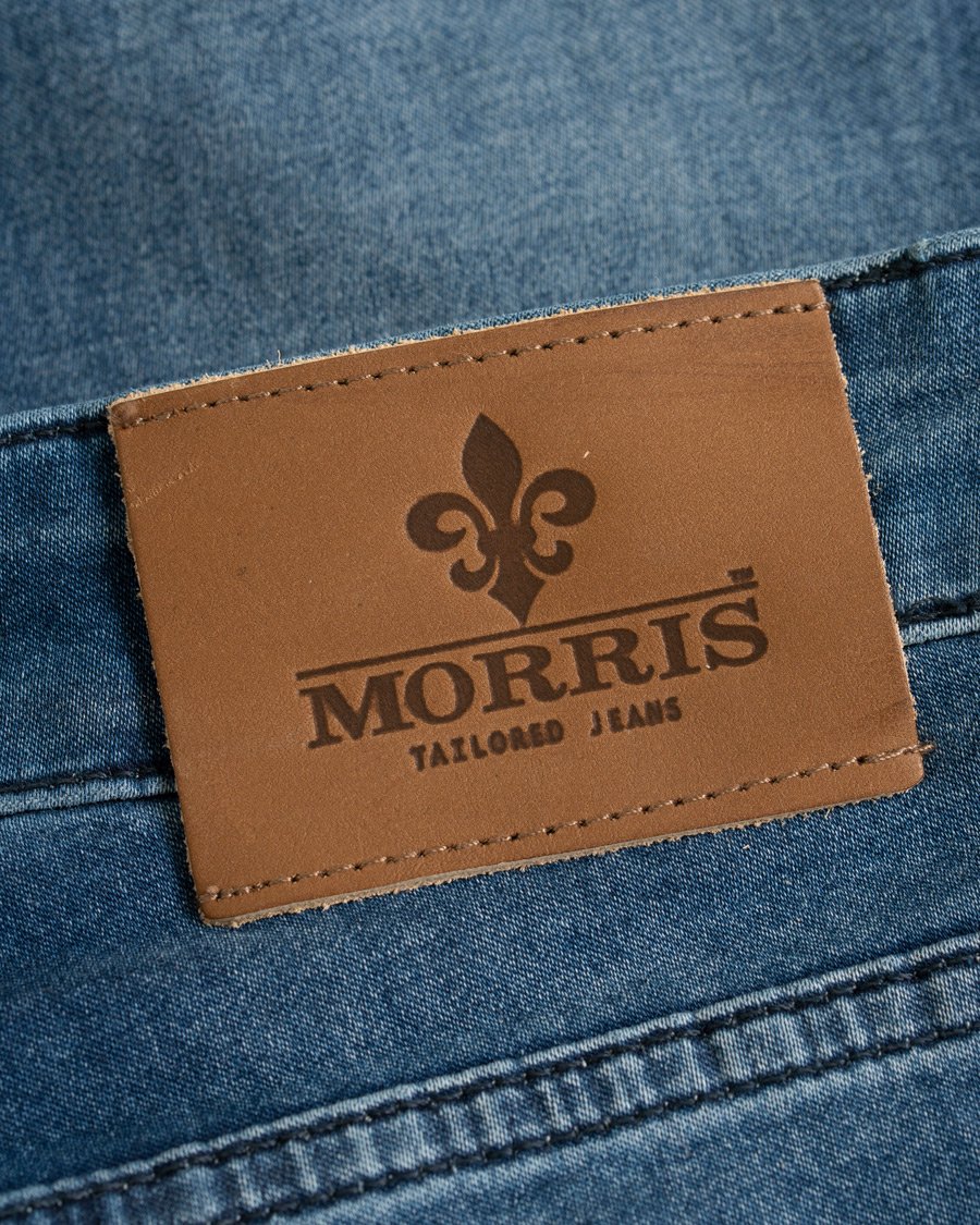 Heren | Jeans | Morris | Steve Satin Stretch Jeans Blue