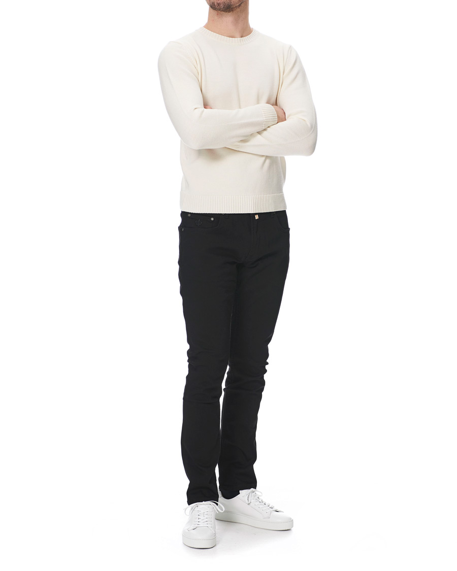 Heren | Jeans | Morris | Steve Satin Stretch Jeans Black