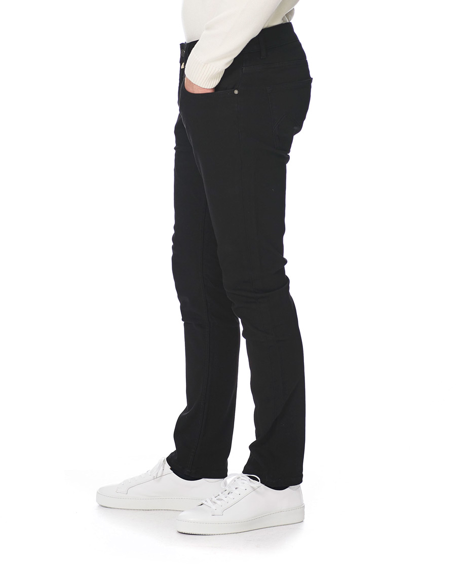 Heren | Jeans | Morris | Steve Satin Stretch Jeans Black