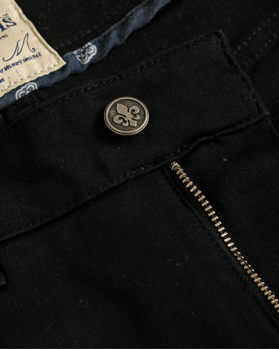Heren | Jeans | Morris | Steve Satin Stretch Jeans Black