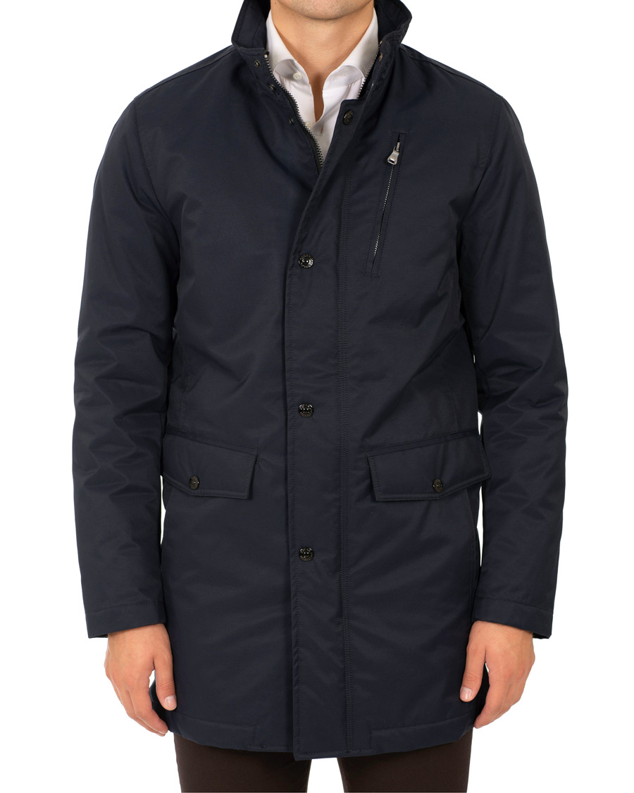Heren | Jassen | Oscar Jacobson | Danton Water Repellent Coat Navy