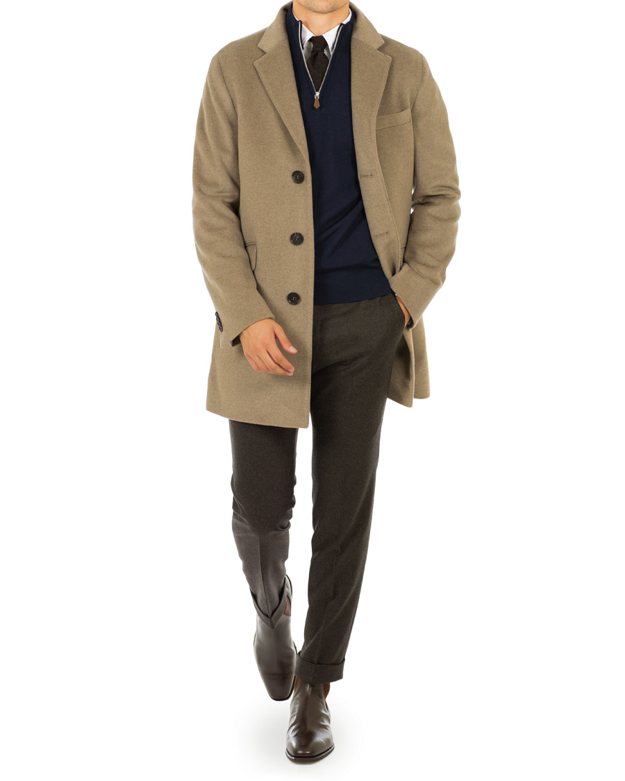 Heren | Jassen | Oscar Jacobson | Saks Wool/Cashmere Coat Beige