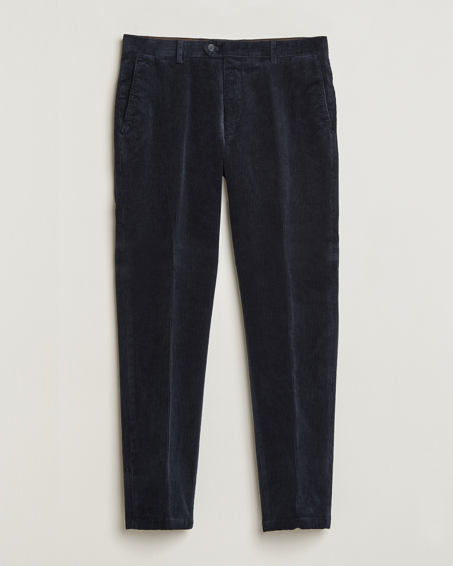 Heren | Broeken | Oscar Jacobson | Denz Corduroy Trousers Navy