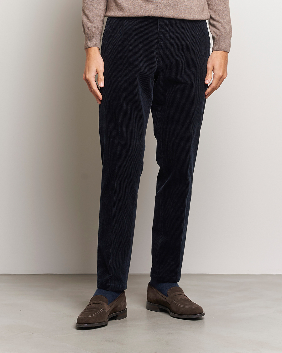 Heren | Broeken | Oscar Jacobson | Denz Corduroy Trousers Navy