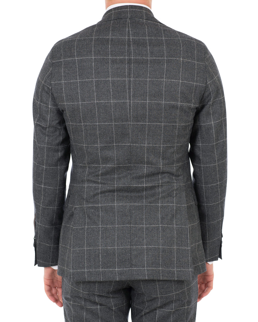 Heren | Pakken | Oscar Jacobson | Egel Super 120 Wool Vitale Barberis Check Suit Grey