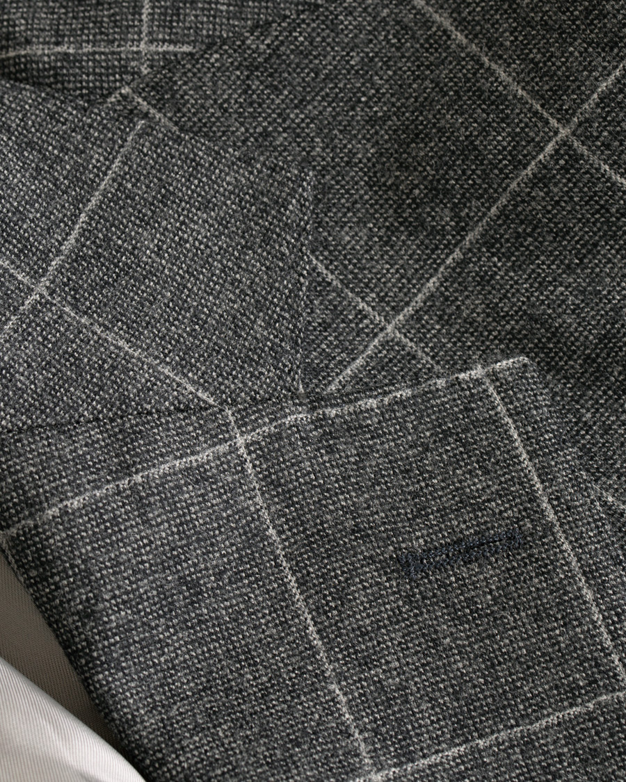 Heren | Pakken | Oscar Jacobson | Egel Super 120 Wool Vitale Barberis Check Suit Grey