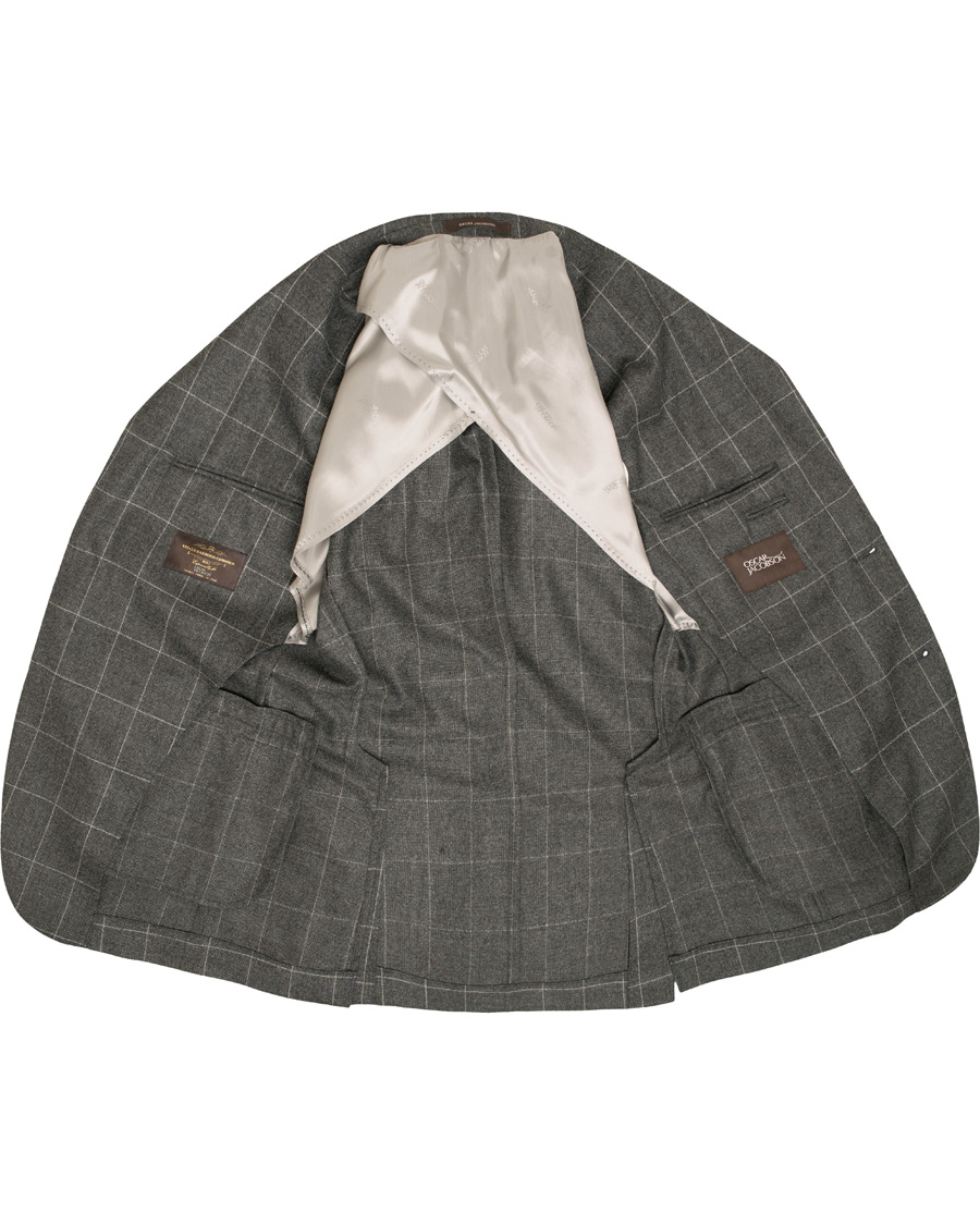 Heren | Pakken | Oscar Jacobson | Egel Super 120 Wool Vitale Barberis Check Suit Grey
