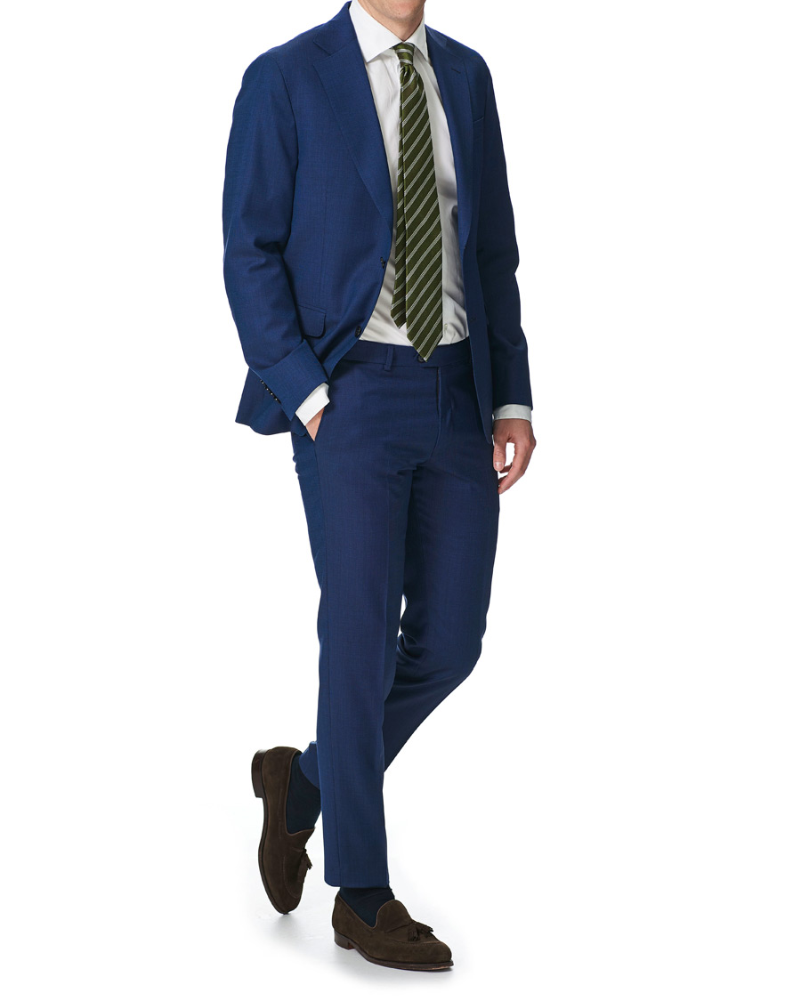 Heren | Broeken | Oscar Jacobson | Denz Wool Trousers Blue