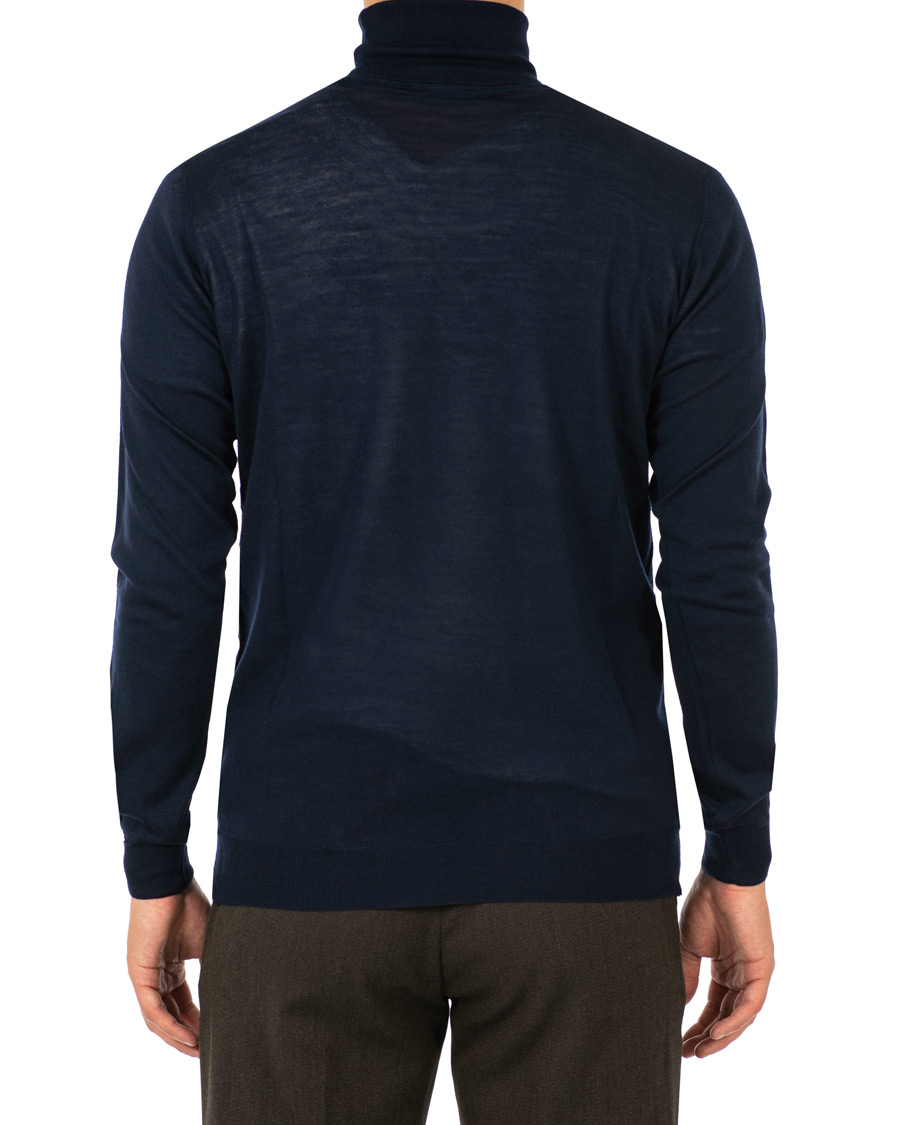 Heren | Truien | Oscar Jacobson | Cole Extra Fine Merino Rollneck Navy