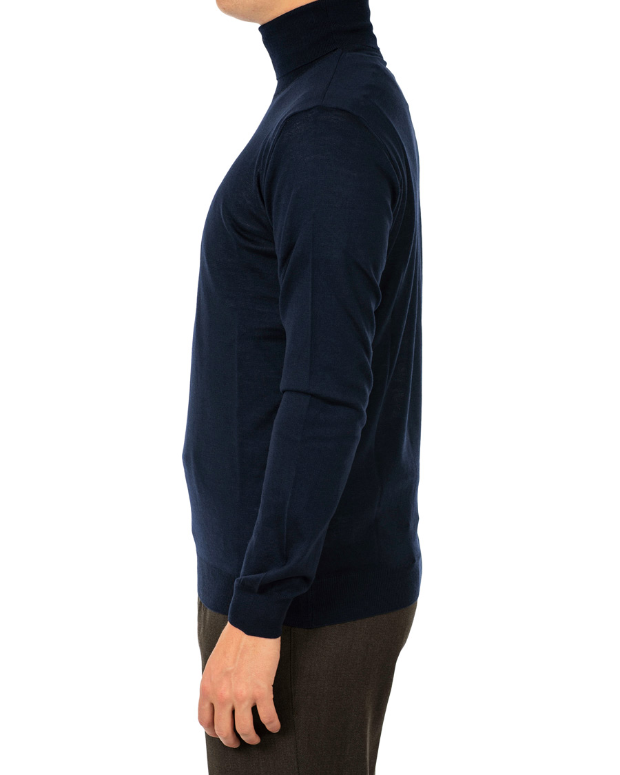 Heren | Truien | Oscar Jacobson | Cole Extra Fine Merino Rollneck Navy
