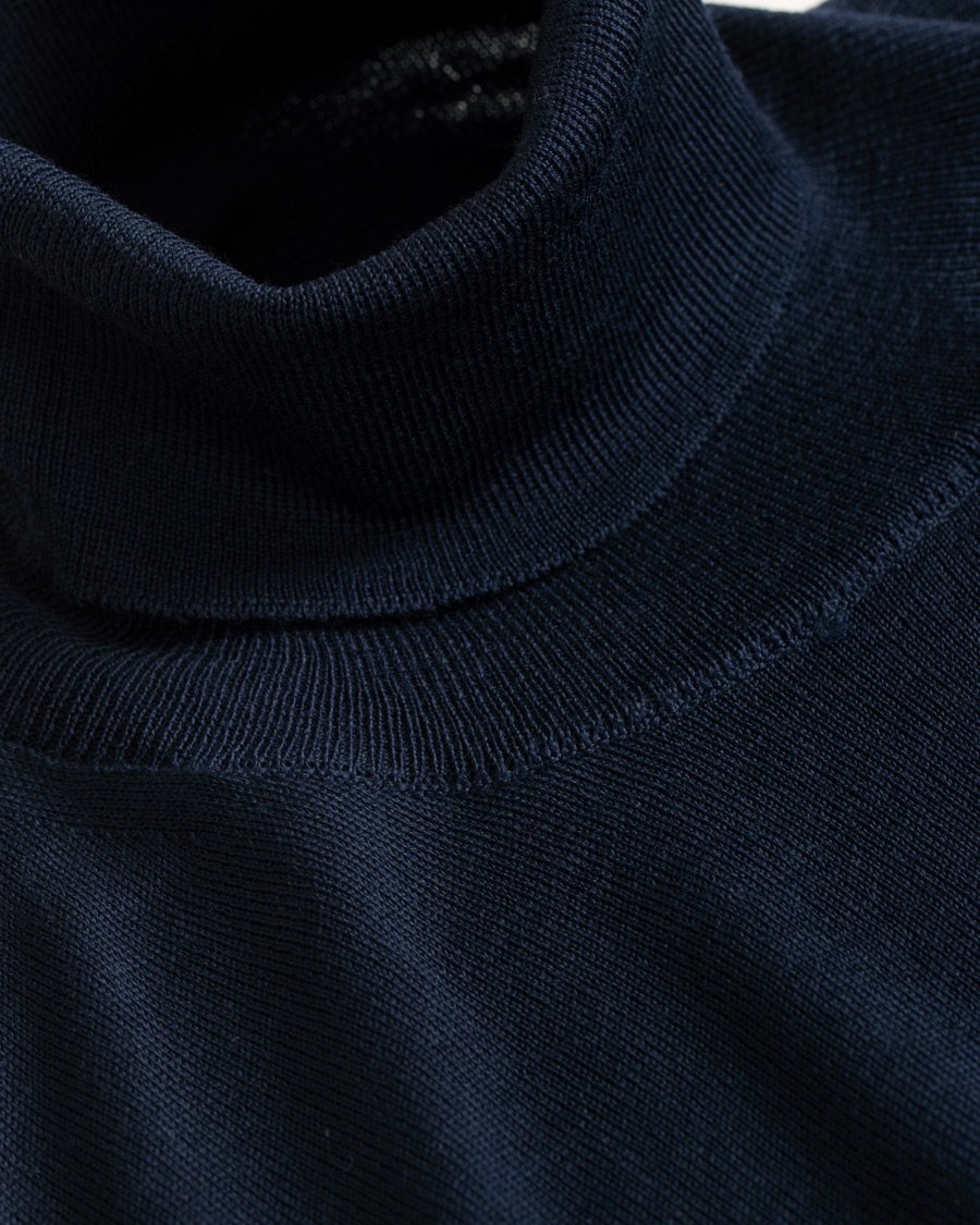Heren | Truien | Oscar Jacobson | Cole Extra Fine Merino Rollneck Navy