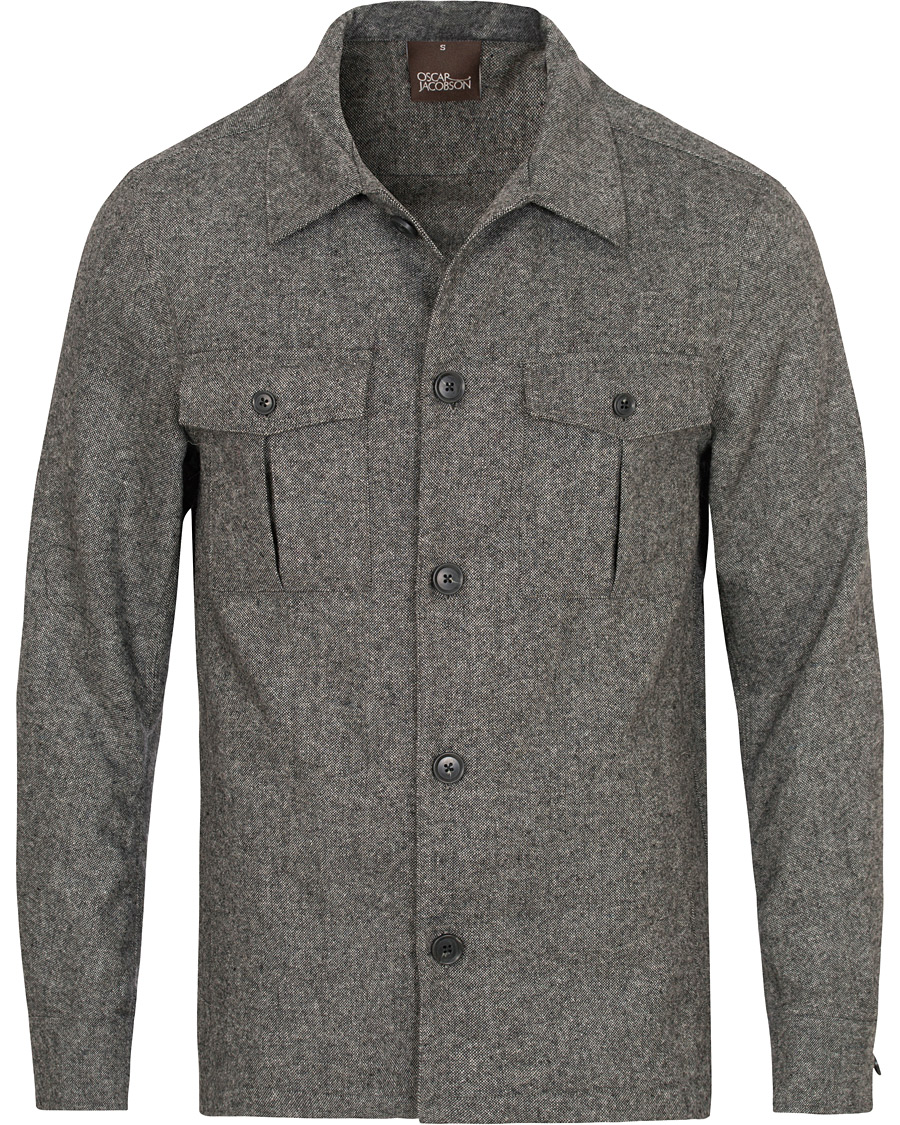 Heren | Jassen | Oscar Jacobson | Helge Shirt Jacket Salt & Pepper