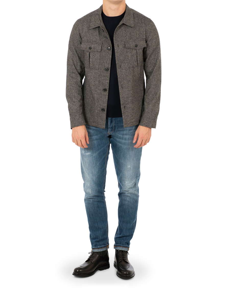 Heren | Jassen | Oscar Jacobson | Helge Shirt Jacket Salt & Pepper